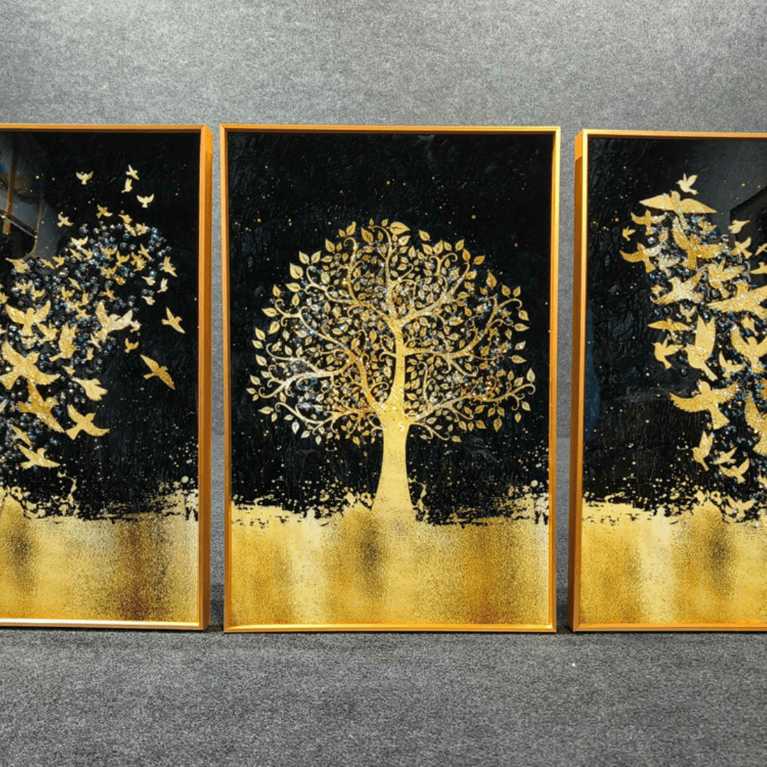 Modern Crystal Painting Set of 3 Style 13